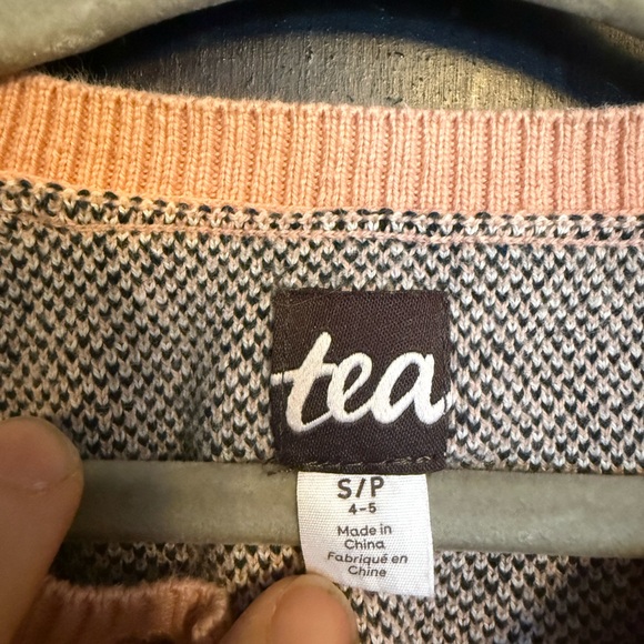 Tea Collection 4-5 Kids Panda Cardigan Sweater - Peach and White - Picture 2 of 6